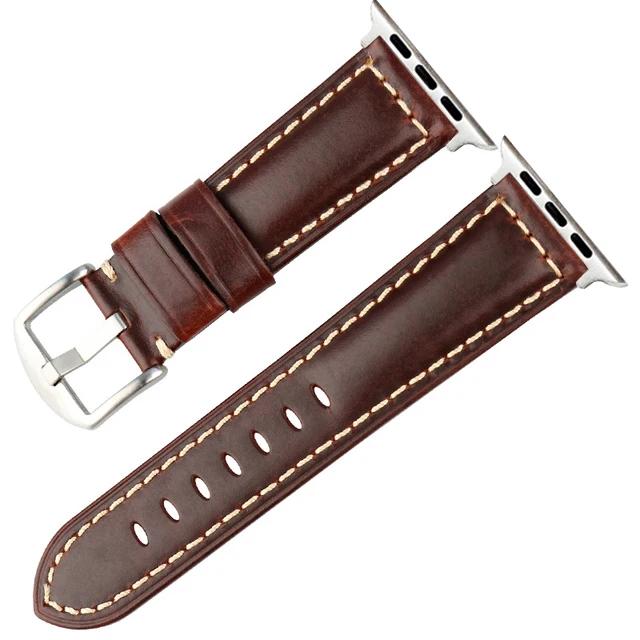 For Oil Wax Leather Band for Apple Watch Strap Ultra 2 49mm 45mm 41mm 44mm 42mm 40mm 38mm iWatch Series 9 8 7 6 SE 5 4 Bracelet