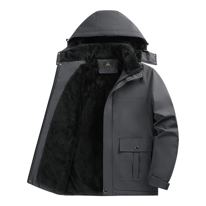 Veste en coton extra large pour hommes en hiver avec duvets ajoutés et vêtements en coton épais Les personnes fortes devraient ajouter de la graisse et augmenter