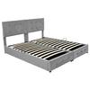 Polsterbett 180x200cm, Hydraulisches Stauraumbett, Hohes Boxspringbett, Multifunktionales Doppelbett, Hautfreundlicher Samtstoff, Grau