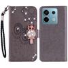 For Xiaomi Redmi Note 13 Pro 5G/Poco X6 5G Case Wallet Flip Phone Leather Cover Owl Flower Imprinted