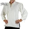 Revers-Riemen Herrenhemd Erwachsener Mittelalter Renaissance Cosplay Langarm Manschette Schnürung Einfarbig Lockerer Schnitt Pullover Vintage-Stil