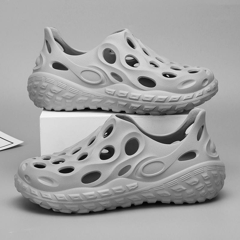 

Модные летние мужские туфли-бестселлеры, модные сандалии с перфорацией, уличные нескользящие пляжные туфли для ходьбы по воде, повседневные спортивные сандалии EVA Sandalias 40-41 серый