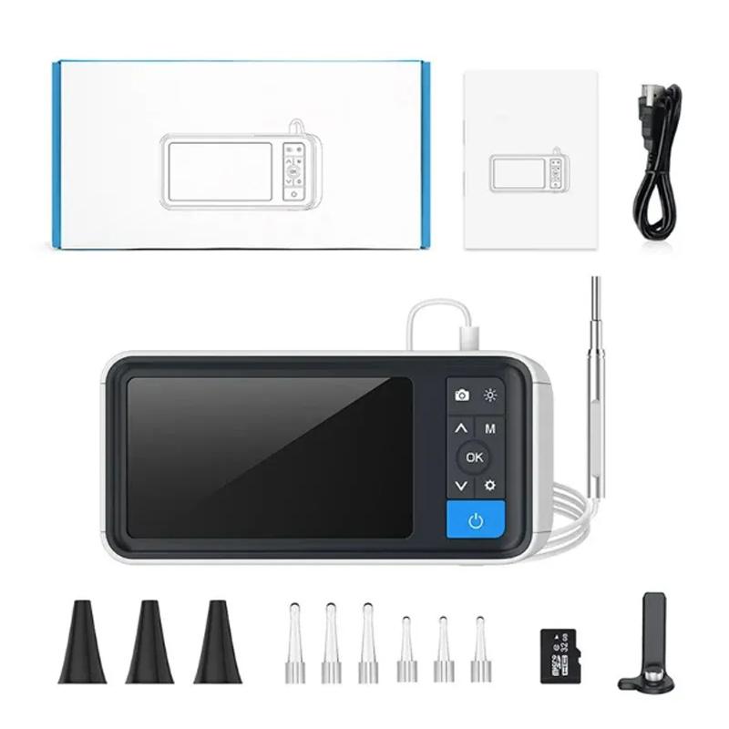 

3,9 мм цифровой отоскоп 4,5-дюймовый 1080P HD ЖК-экран ушной эндоскоп для отоскопии ушной серы с аккумулятором 2500 мАч