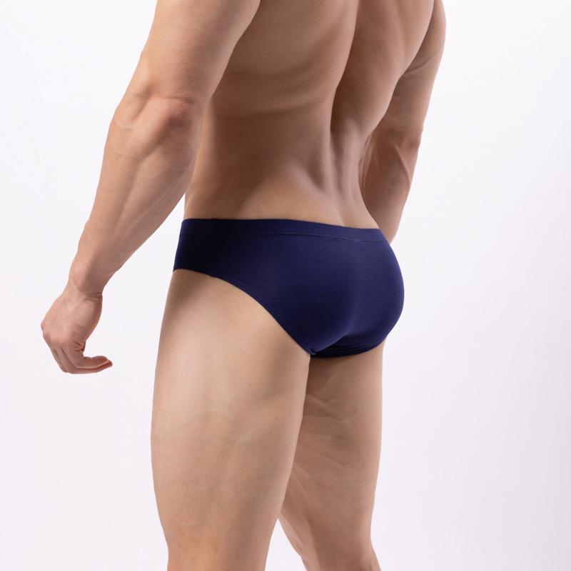 Men's Triangle Underwear Low Waist Adult Breathable Solid Color Summer Sexy Thong Sports Cotton