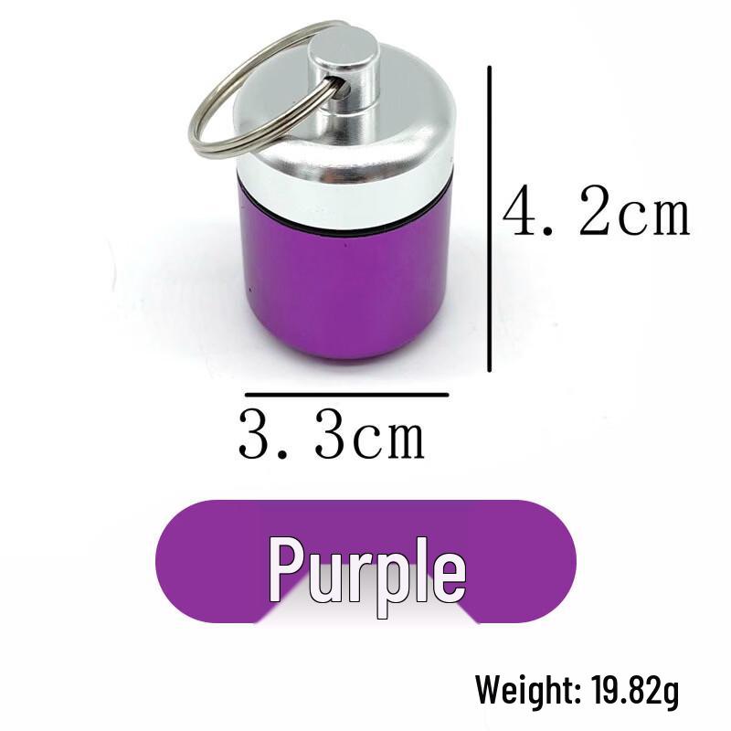 Portable Aluminum Alloy Pill and Storage Container with Keychain