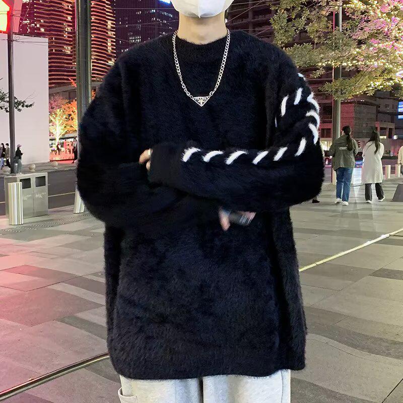 Men s High-End Oversized Winter Knitwear: Hong Kong & Korean Style Large