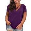 Women Plus Size Casual V Neck Short Sleeve Top Loose Fit Basic Tee Soft Fabric Comfortable Design for Daily Wear