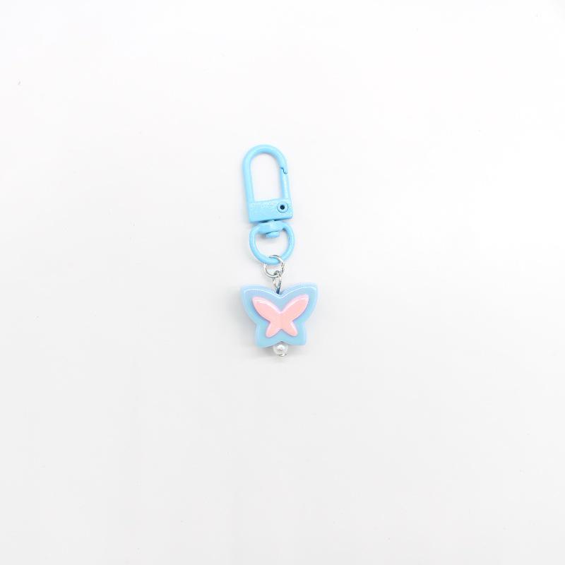 Colorful Resin Butterfly Pendant Keychain - Cute & Simple Bag Charm for Girls