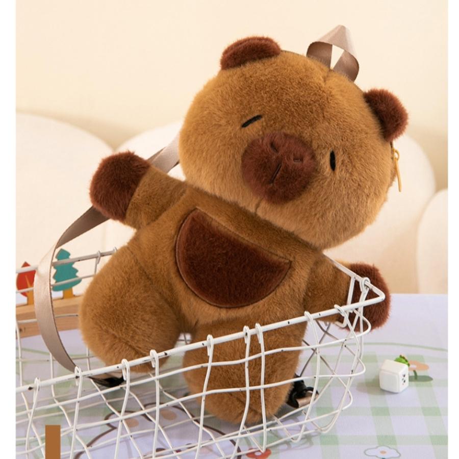Kids Capybara Doll Plush Backpack Kawaii Animal Plushie Toy Fur Bag Children's Schoolbag Mini Knapsack Bags Gifts for Girlfriend