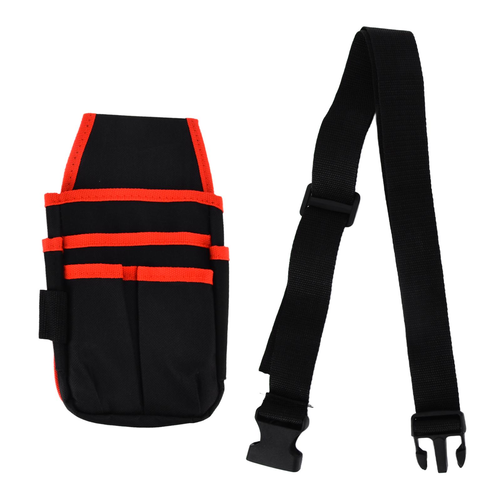 Tool Pocket Pouch Small Pocket Tool Bag Electricians Organizer Pouch Bag with Waist Belt Red Border