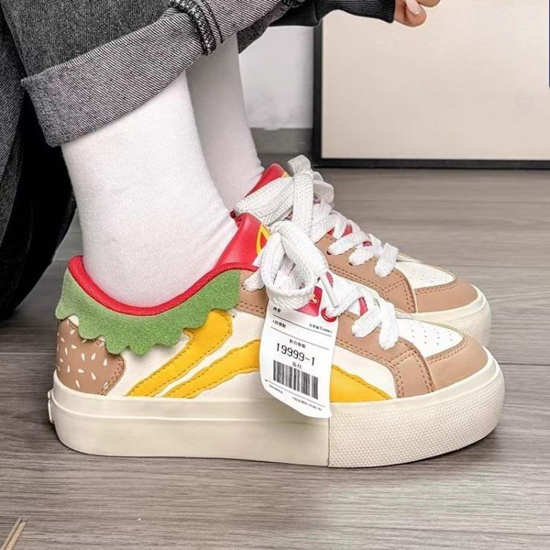 Fashion New Color-blocked Fashionable Comfortable Breathable Thick-soled Slim-fitting Cute Temperamental Casual Women's Sneakers