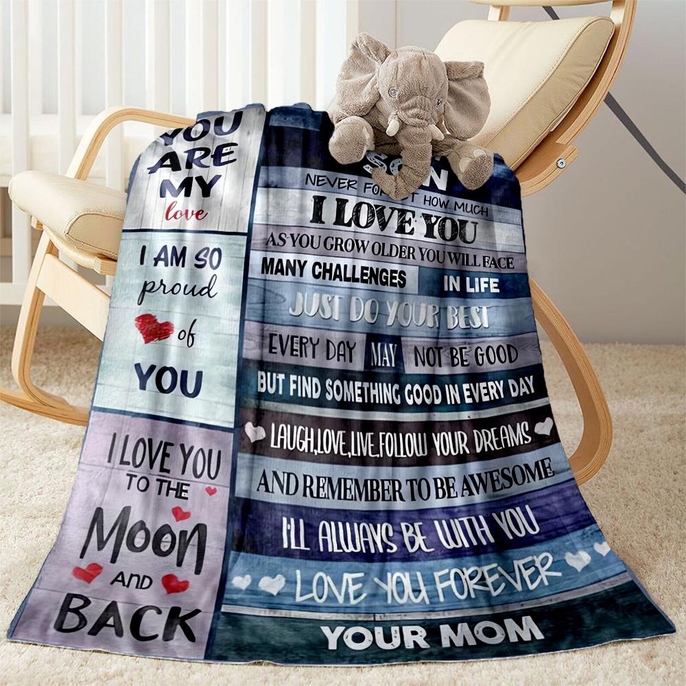 1pc Mom Quotes Blanket Comfortable Soft Lightweight Multi Purpose Blanket for Travel Camping Picnics Sofa Office Bed Living Room Gift for Friends
