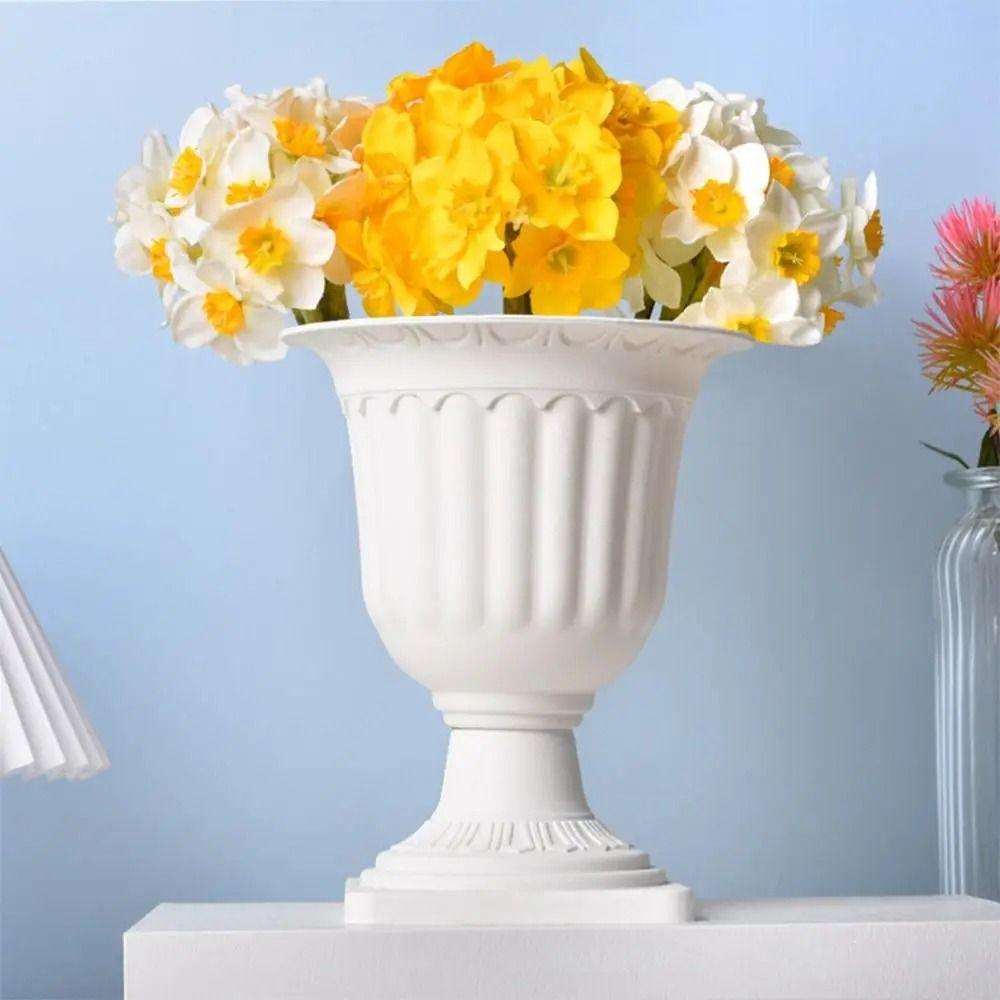 Mini Flowerpot Pedestal Style Plastic Decorative Vase Nordic Style Standing Flowerbed for Wedding Party Living Room Decorative