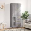 Vidaxl Vitrine Carvalho Sonoma Cinza 69,5X34X180Cm Material Derivado de Madeira