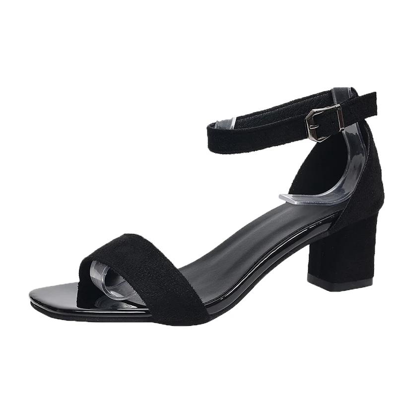 Women's 2025 Summer Fashion Sandals Medium High Heel Outdoor Sandalias Elegant Wedding Shoes Bridal Buckle Strap