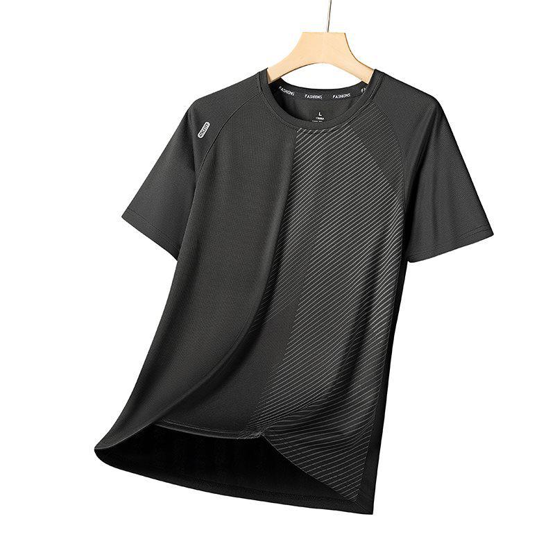 Men’s Summer Ice Silk Quick-Dry Loose Fit Short Sleeve T-Shirt