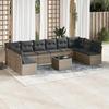VidaXL Garden Lounge Set 11 Pcs with Grey Cushions Wicker 3218100