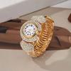 Elegant Quartz Zircon Wrist Watch Clock Open Bangle Watches Light Luxury Crystal Watches  Gifts