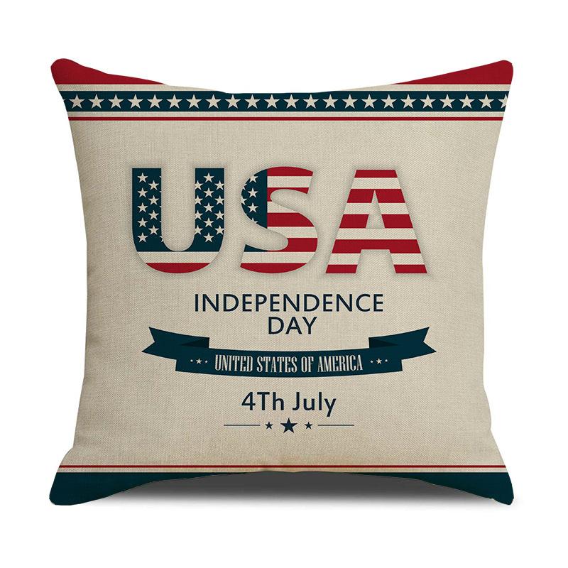 

Independence Day Pillowcase Letter Printing Personality Breathable Linen Pillowcase Pillowcase Pillowcase 45 * 45Cm