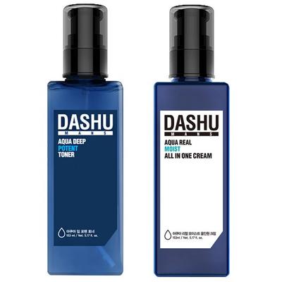 Men's Aqua Deep Potent Toner 153 ml + Men's Aqua Real Moist All-in-One Cream 153 ml, 1 Set