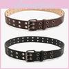 Streetwear Unisex Belt In Faux Leather With Double Row Hole For Daily Fashion And Party Wear