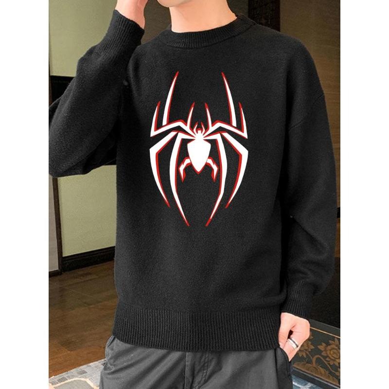 

Унисекс Простой пуловер, Приталенный крой, Рабочий повседневный стиль, Всесезонная носка XXL чёрный