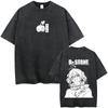 Praný Vintage Anime Dr. Pánské dámské tričko s grafickým potiskem Stone Suika Manga Móda Retro trička Pánské bavlněné oversized tričko