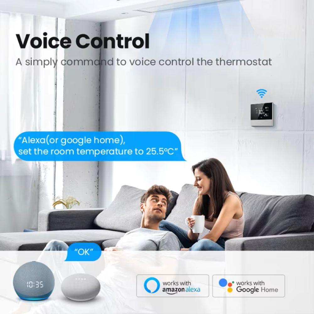 Tuya WiFi Smart Central Air Conditioning Thermostat Switch Heating Cool 3 Speed Fan Coil Unit 4 Pipes 2-in-1 Cooling &heating