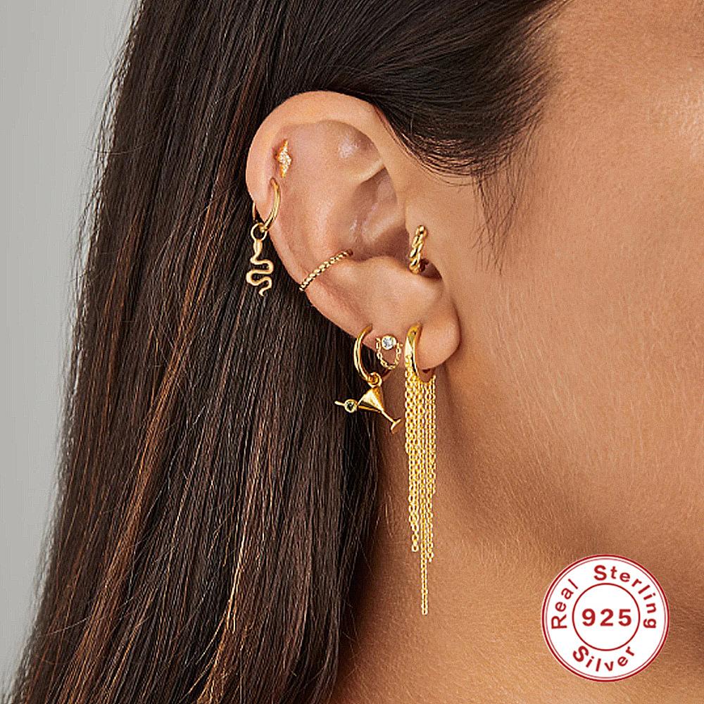 S925 Sterling Silver Classic Earrings Tassel Chain Skinny Fashion Atmospheric Design Earrings
