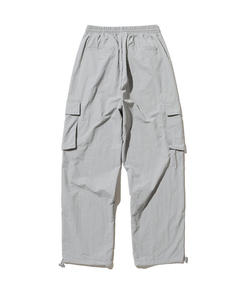 NOT4NERD Nylon Cargo Wide Pants - Light Gray