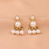 Retro Pearl Tassel Earrings - Trendy French S925 Silver Needle Ear Clips for Women