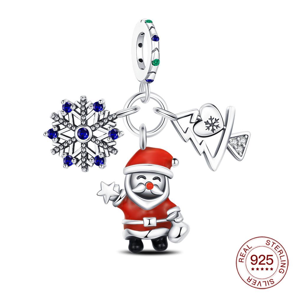 Copper Christmas Charm Candy Santa Hat Beaded For Original Bracelet Diy Jewelry Pendant Decoration Ladies Party