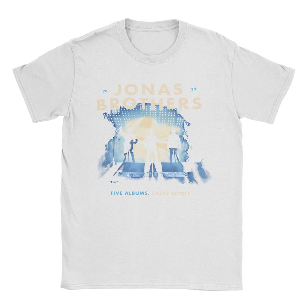 Funny Jonas Brothers Five Albums TShirt for Men Crewneck 100 Cotton T Shirts  Short Sleeve Tee Shirt Plus Size Clothing