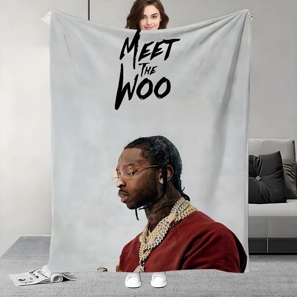 

Pop Smoke Faith Rapper Blanket Design Lightweight For Dorms, Naps, Living Room, Office,Sofa,All-Season 30x40in