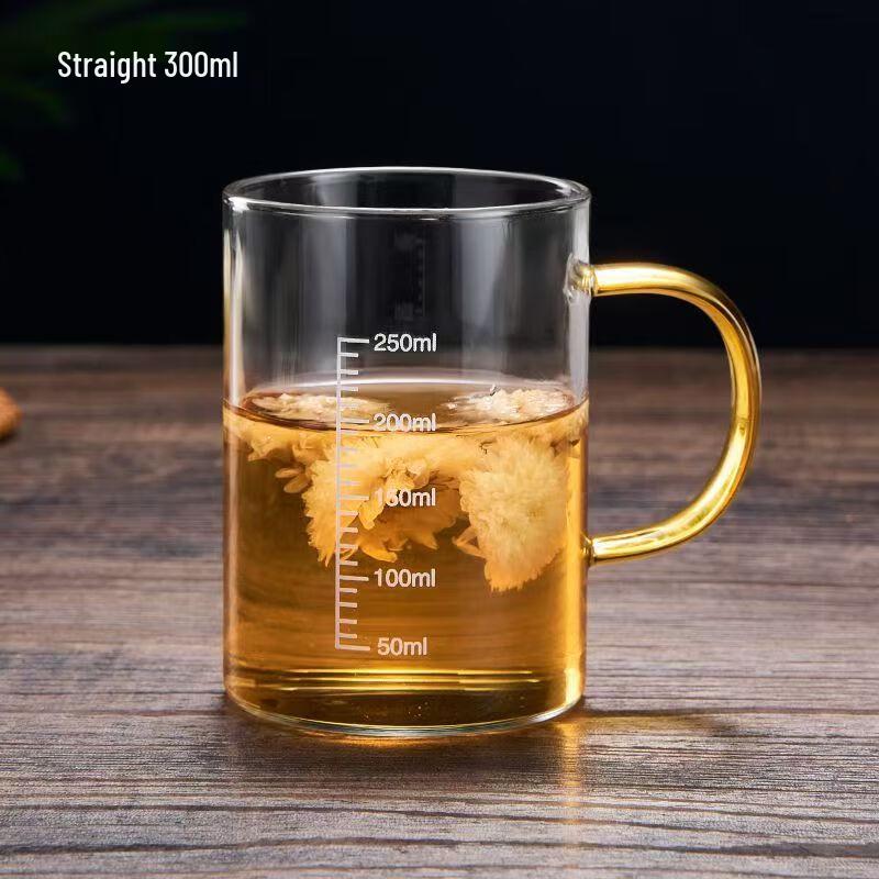 Shangqi Gold Handle Borosilicate Glass Measuring Baking Cups Set