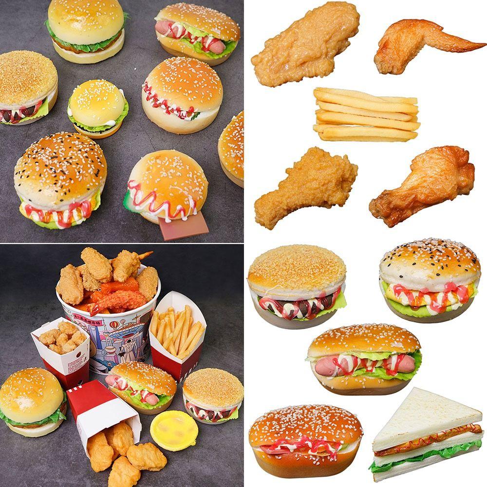Scene Model Faux Fried Chicken Simulation Kitchen Artificial Food Model Hamburger Fries Sandwish