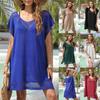 Blouse V-neck Hollow Stitching Loose European and American Ladies Dress Seaside Beach Skirt