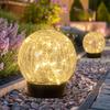 Cracked Glass Solar Lights Auto on/Off Ball Lights Pathway Decoration LED Garden Lights  Landscape