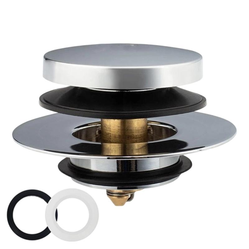 Shock Absorbing Bathtubs Drain Plug Innovative Spring Loading Mechanism Strong Metal Bathtubs Drain for Bathroom Use