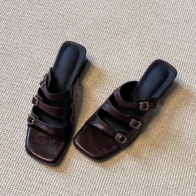 

Fashion Women Slippers Chunky Fashion Sandals Summer Woman Heeled Shoes 2025 Trend New Slides Dress Casual Pumps Mujer De Zapatillas 43