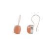 Natural Peach Moonstone Gemstone 925 Sterling Silver Handcrafted Earrings 1.05" EE-173-25