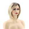 Ombre Blonde Wigs for Women Synthetic Hair 10 Inch Short Bob Wig with Side Bangs Fashion Style Daily Drag Party Costume Cosplay