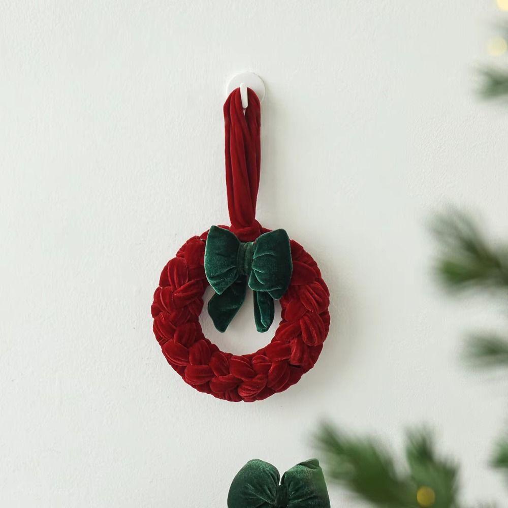 Round Christmas Wreath Pendant Hanging Cord Xmas Tree Pendant Holiday Window Accent  Christmas Tree