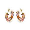 Boucles d'oreilles - Luxenter - Salblai - Argent 925 - Or jaune 18K - Cristaux multicolores
