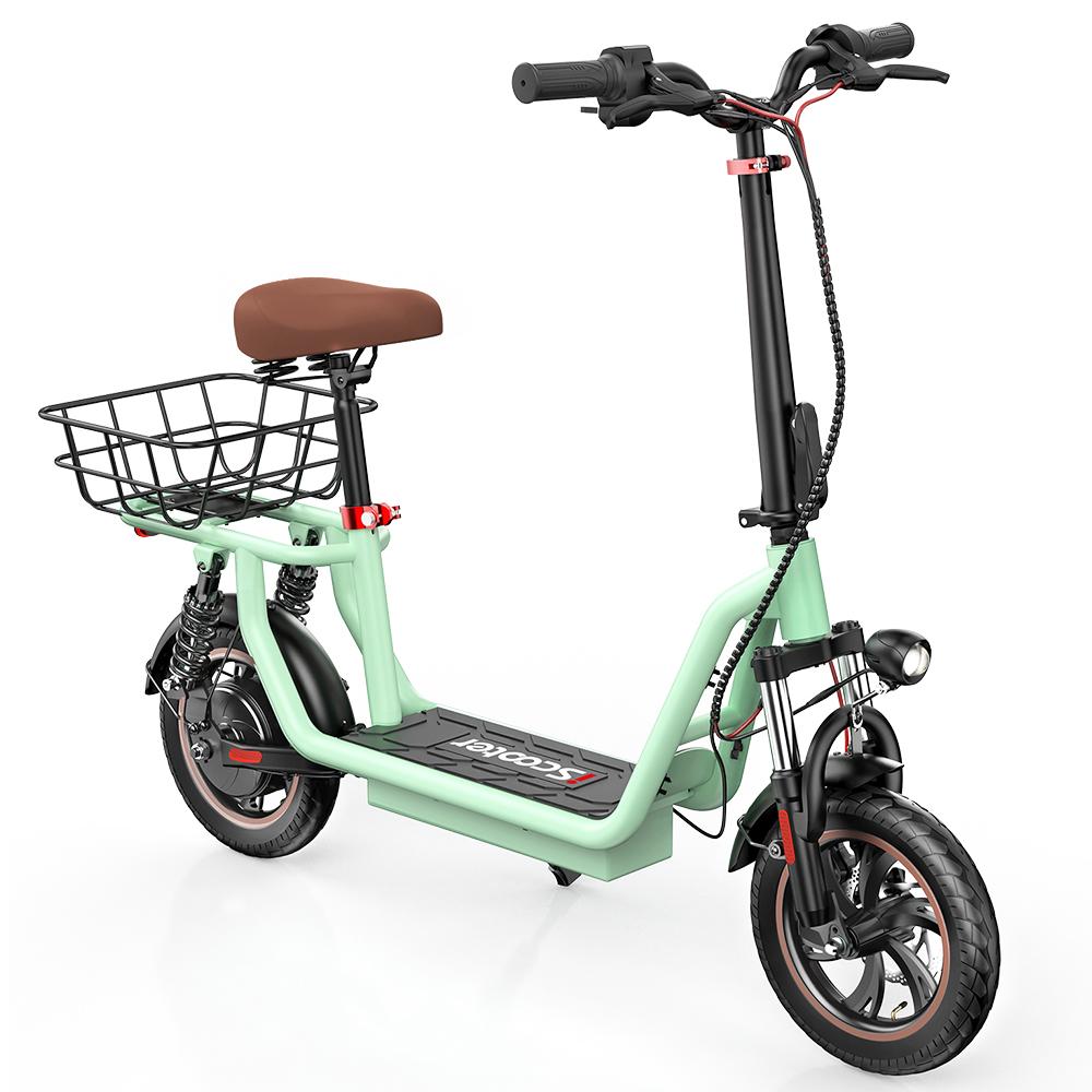 iScooter Skládací elektrická koloběžka I12, 500W, 36V 7.5Ah, 25km/h, dojezd 35km, dvojité odpružení, 12" pneumatiky, městská dojížděcí e-koloběžka