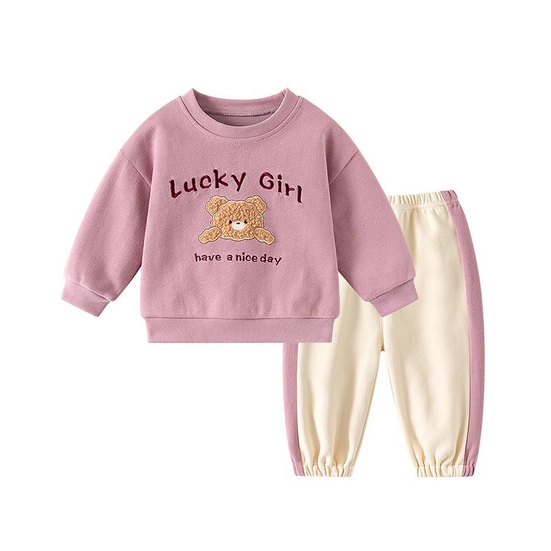 

Мультяшный спортивный костюм для девочек - Весенне-осенний костюм-двойка для малышей 80 cm