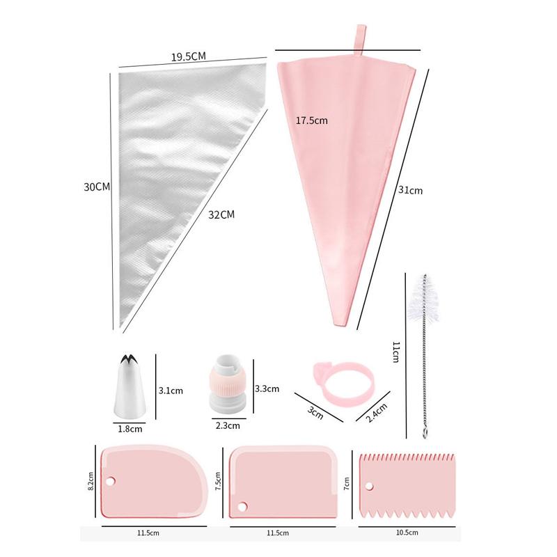 40Pcs Cake Decorating Kit with Stainless Steel Tips TPU Reusable Piping Bag for Cupcake Cookie Pastry Making