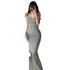 European and American Kardashian Sexy Chest Peach Hip Body Dress Slim Fish Tail Big Pendulum Hip Sling Dress