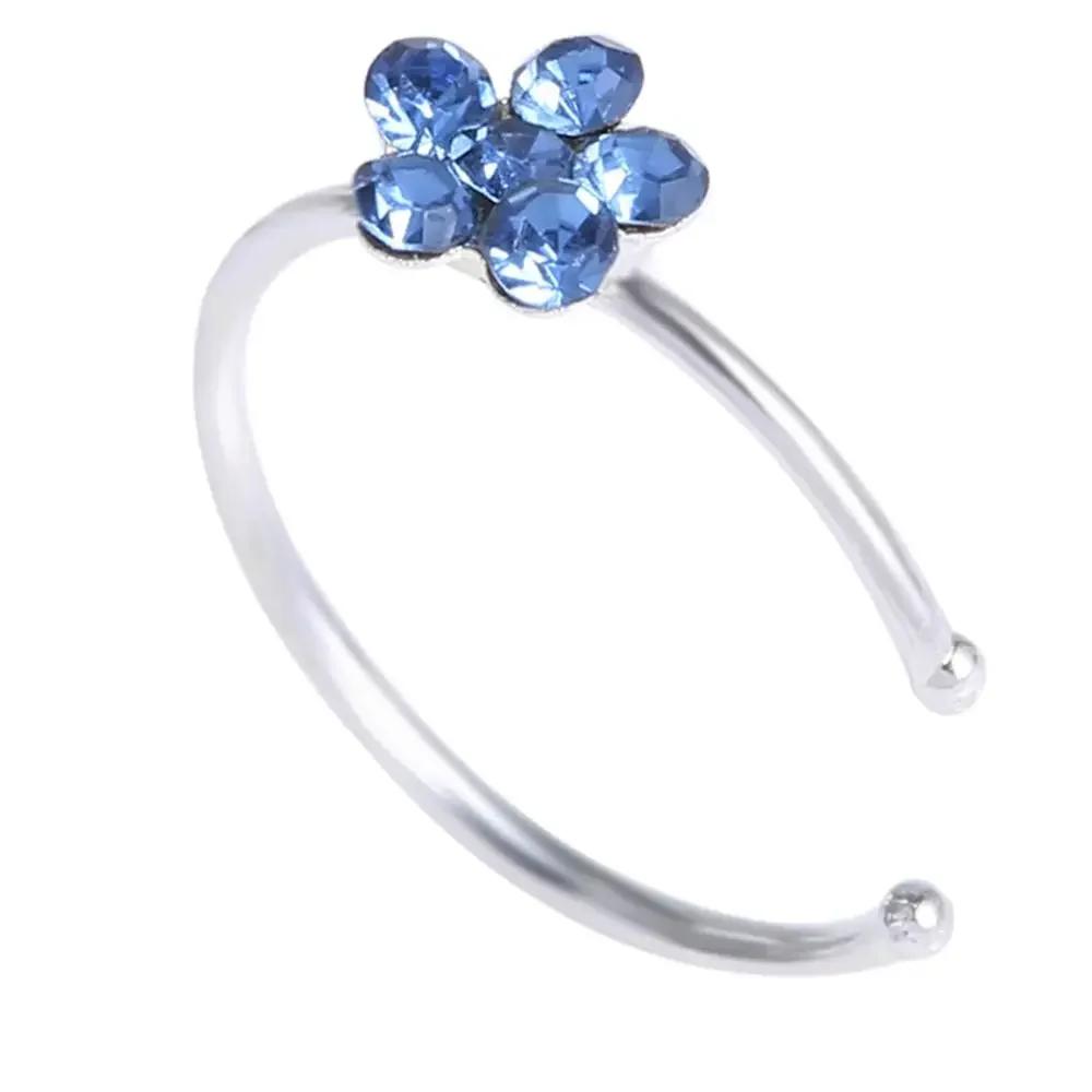 1pc Non Piercing Flower Clip Nose Ring Fake Hoop Earring Stainless Steel Ear Cuff Without Holes Body Jewelry