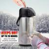 Stainless Steel Airpot Dispenser, 3L Hot & Cold Beverage Server for Coffee Tea Water, Insulated Thermos Urn with Push-Button Tap